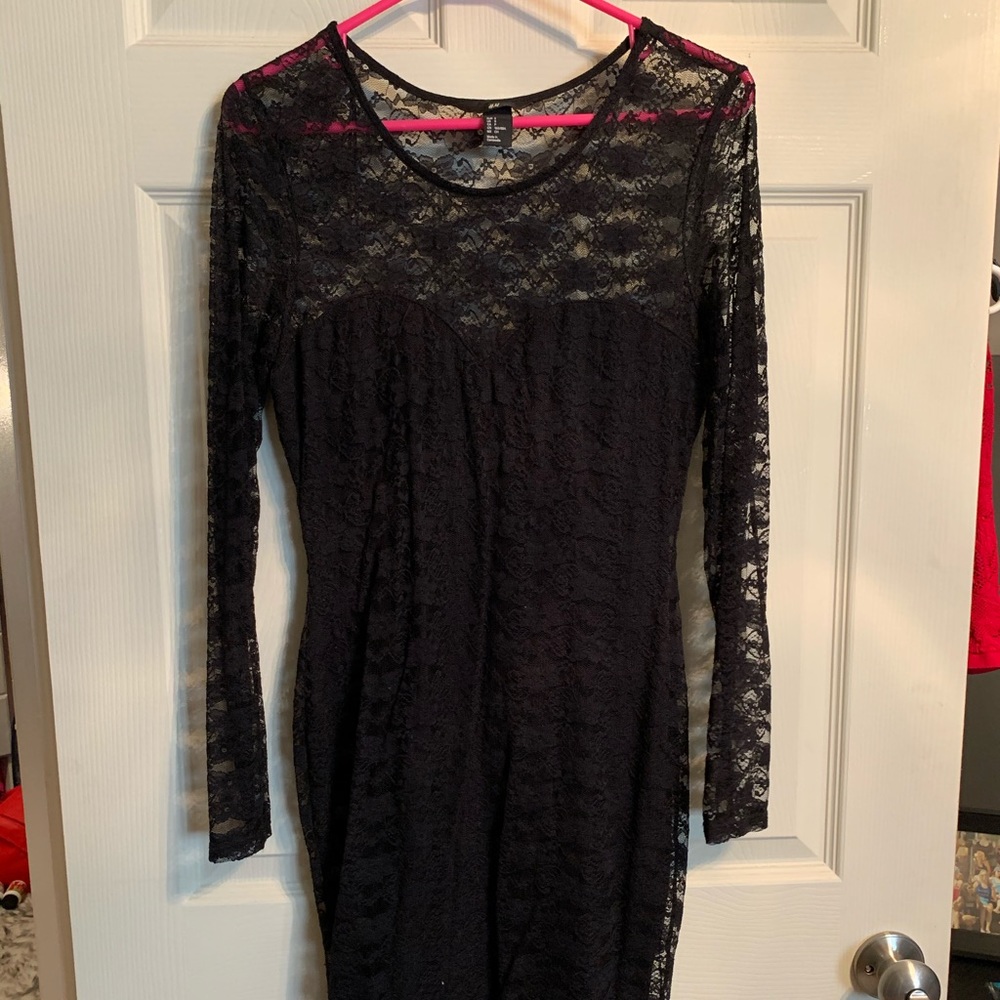 Black and mesh dress